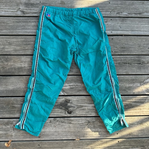 90’s Russell Athletic Teal Joggers with Stripes - Picture 1 of 4